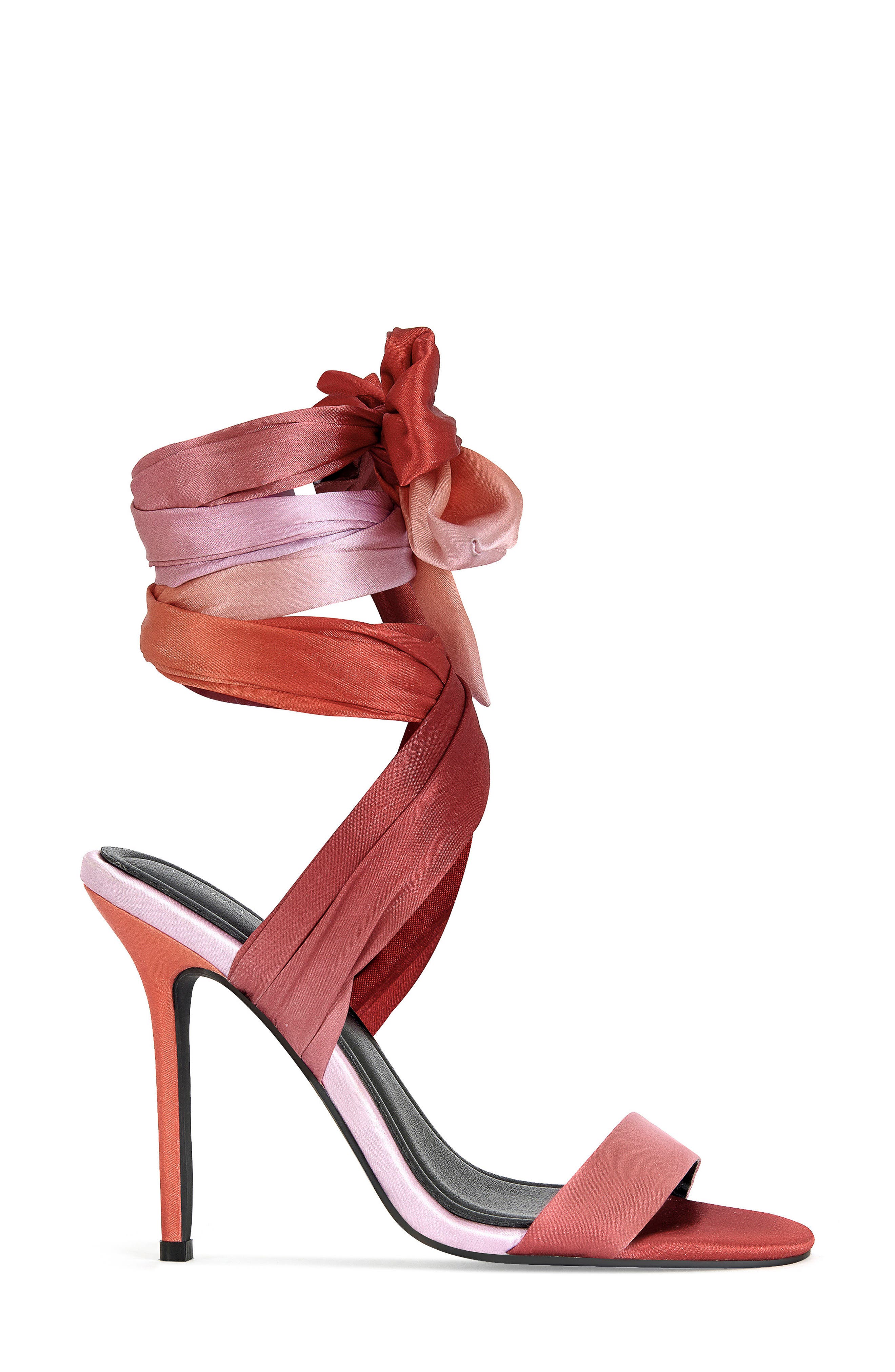 AZALEA WANG Elzon Ankle Wrap Sandal, Alternate, color, Orange