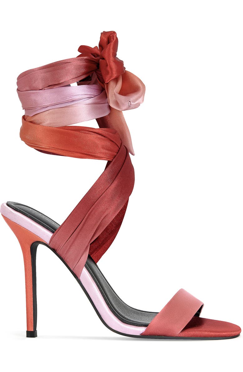AZALEA WANG Elzon Ankle Wrap Sandal, Alternate, color, Orange