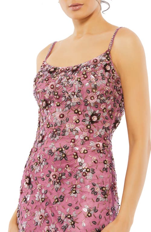 Mac Duggal Embellished Scoopneck Gown In Raspberry