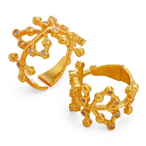 Dhwani Bhansal Auro Double Ring In Gold Plated