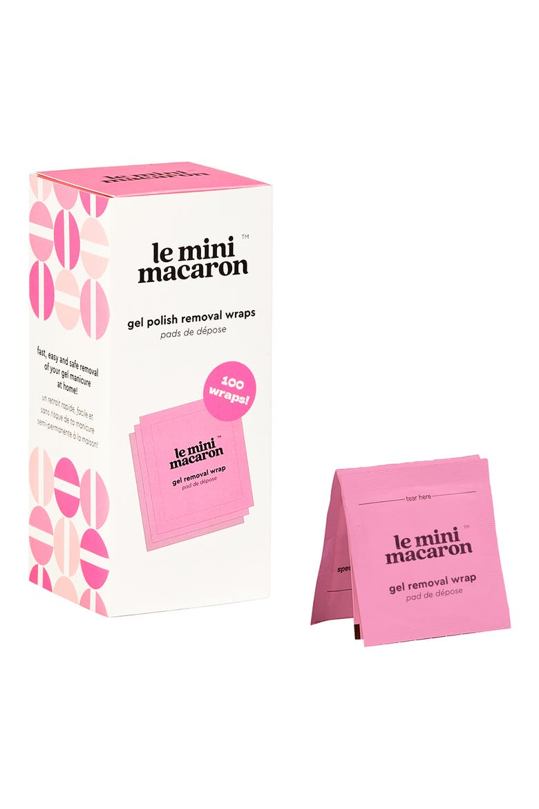 Set of 100 Gel Manicure Remover Pads, Main, color, WHITE