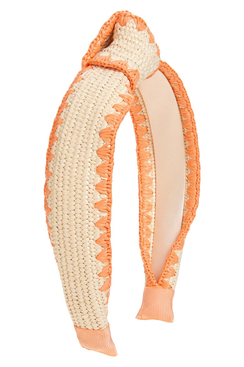 Kids' Alice Raffia Knotted Headband, Main, color, LIGHT BEIGE