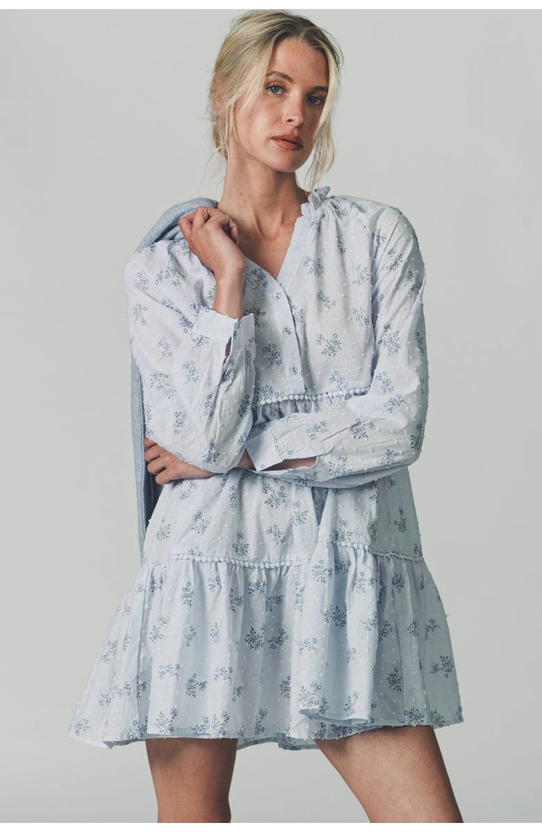 The Shirt by Rochelle Behrens The Candice Dress, Main, color, Soft Blue Ditsy