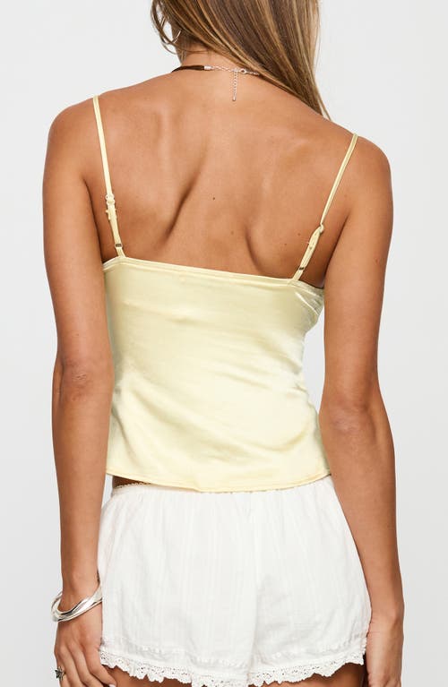Princess Polly Aruba Embroidered Satin Camisole In Yellow