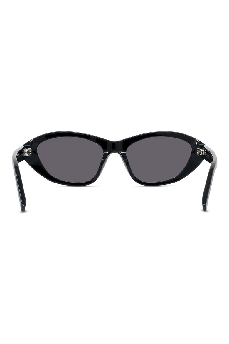 GV Day 55mm Cat Eye Sunglasses, Alternate, color, SHINY BLACK / SMOKE