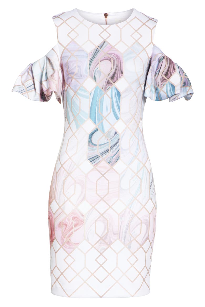 Krimba Sea of Clouds Sheath Dress, Alternate, color, WHITE