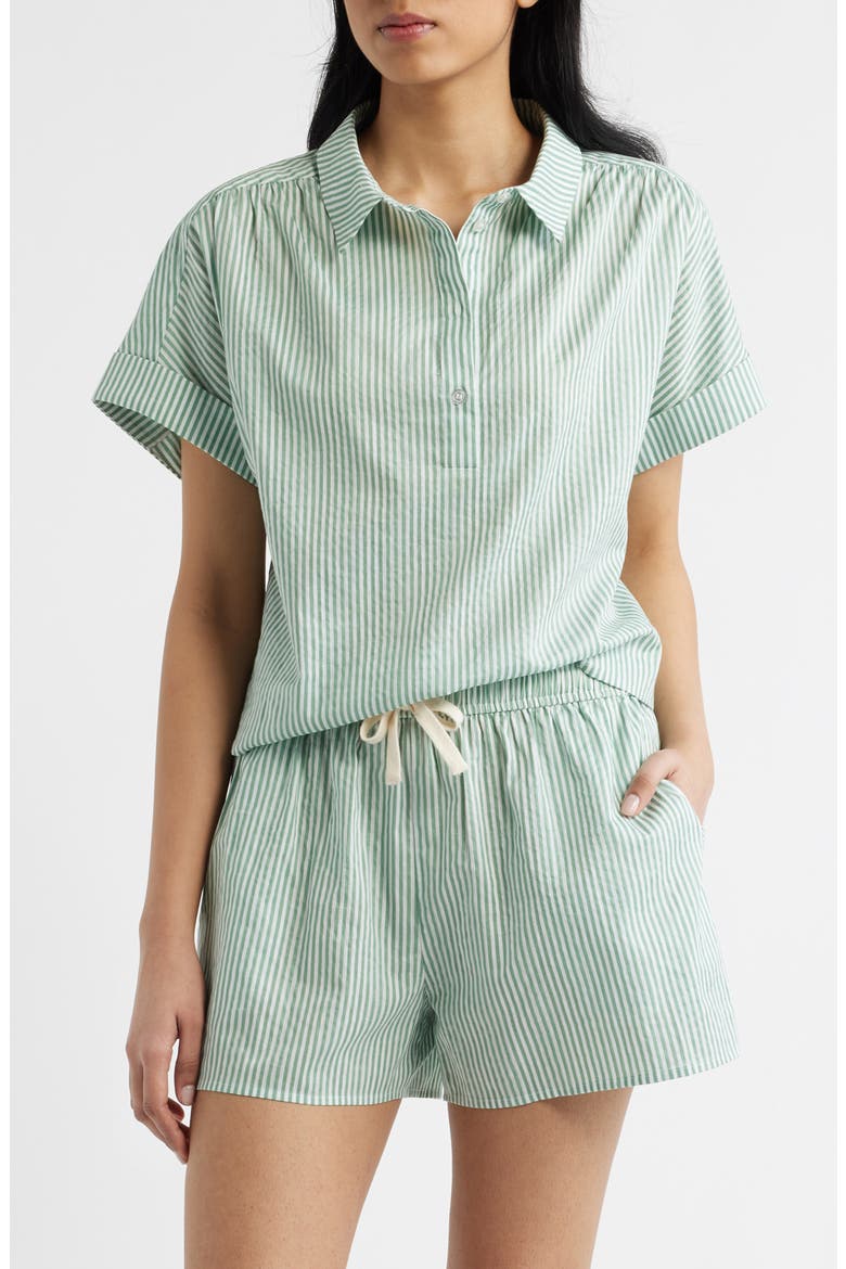 Stripe Popover Top, Main, color, GREEN STRIPE