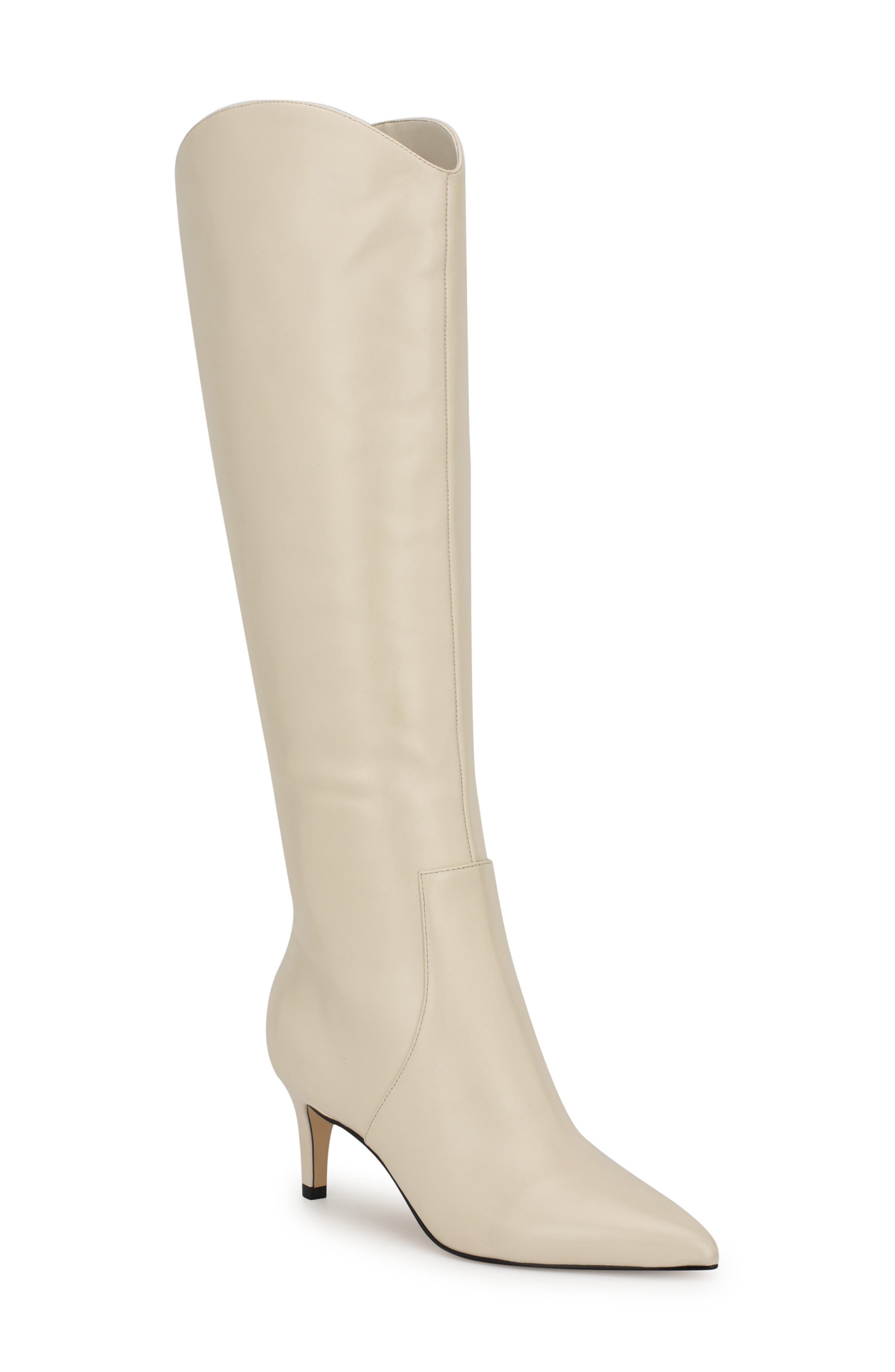 Sirena Pointed Toe Knee High Boot, Main, color, IVORY