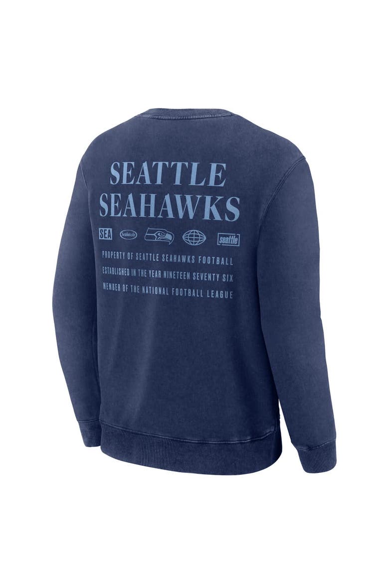 Men's Fanatics Navy Seattle Seahawks Deep Route Pullover Sweatshirt, Alternate, color, Navy