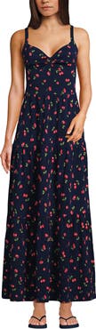 Lands' End Cotton Modal Twist Front Tiered Maxi Dress