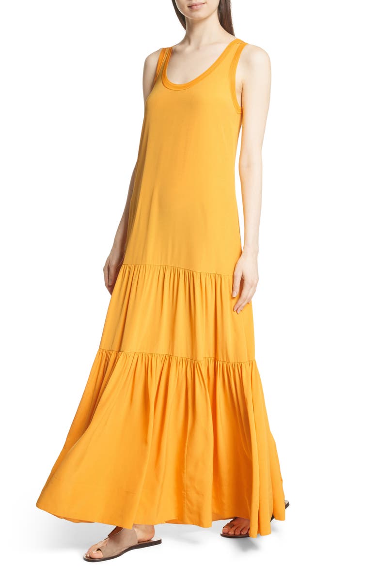 Hazel Silk Tank Dress, Alternate, color, SAFFRON