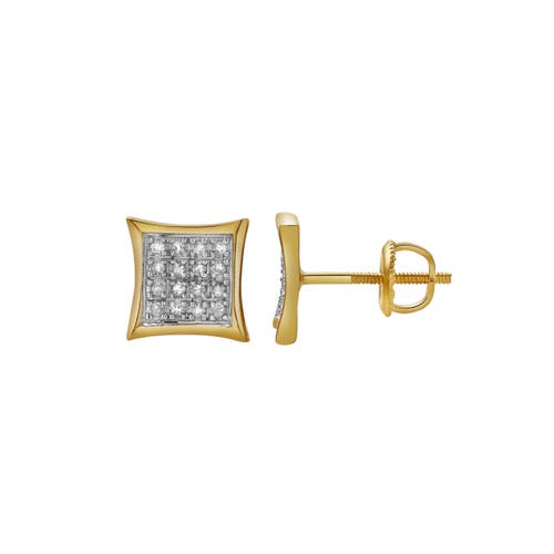 Luvmyjewelry Deslumbrar 10k Yellow Gold Diamond Unisex Earrings In 10k Yellow Gold