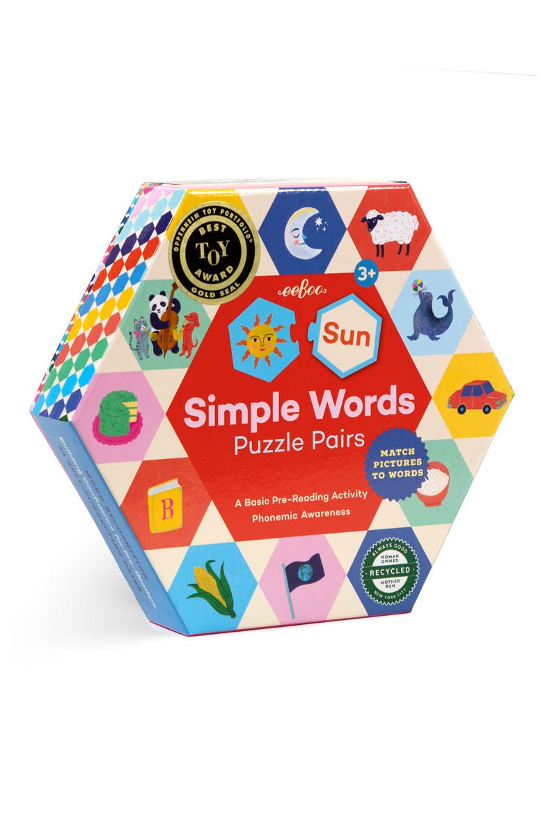 Simple Words Hexagon Puzzle, Main, color, MULTI