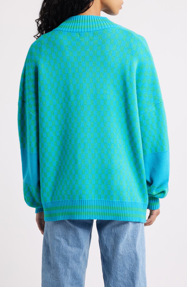 Dressed in Lala Get What I Want Grandpa Cardigan, Alternate, color, Blue/ Green