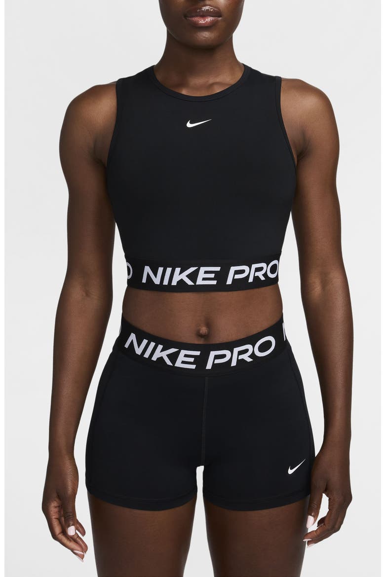 Pro Dri-FIT Crop Tank Top, Main, color, 010 010 BLACK/WHITE