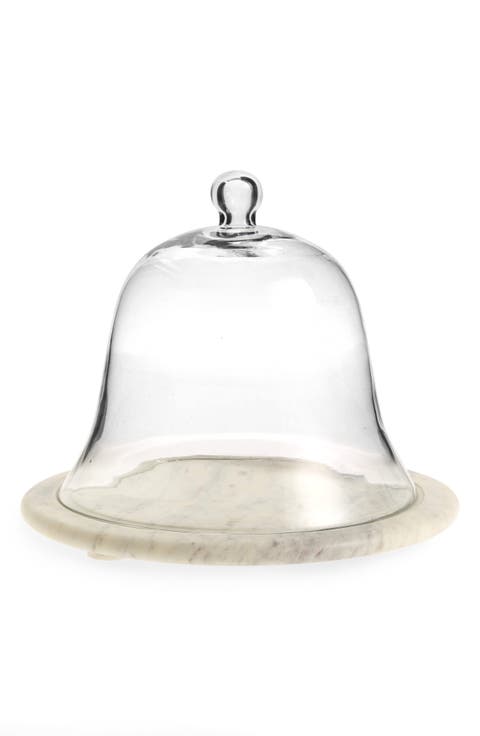 Marble Tray & Glass Dome