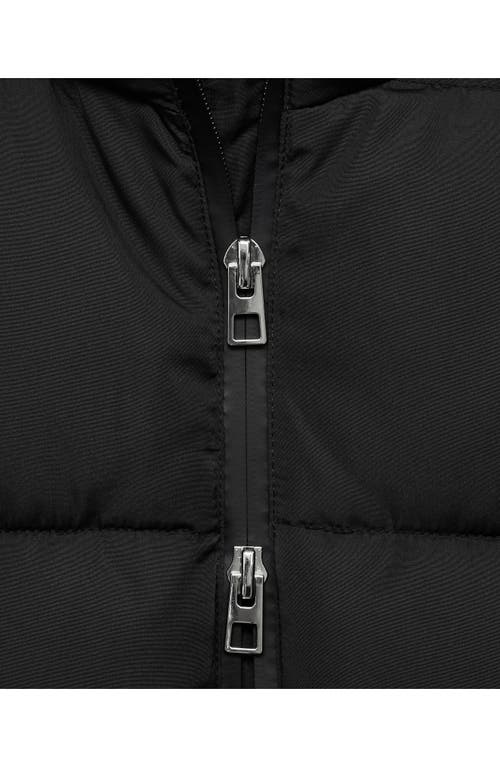 Mango Quilted Hooded Puffer Coat In Black