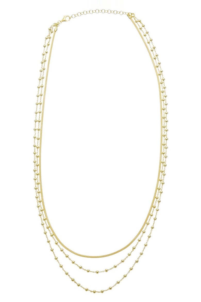 Mesh & Station Multi-Strand Necklace, Main, color, YELLOW