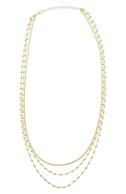 Mesh & Station Multi-Strand Necklace