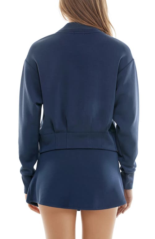 Urban Social Cloud Luxe Corset Sweatshirt In Navy