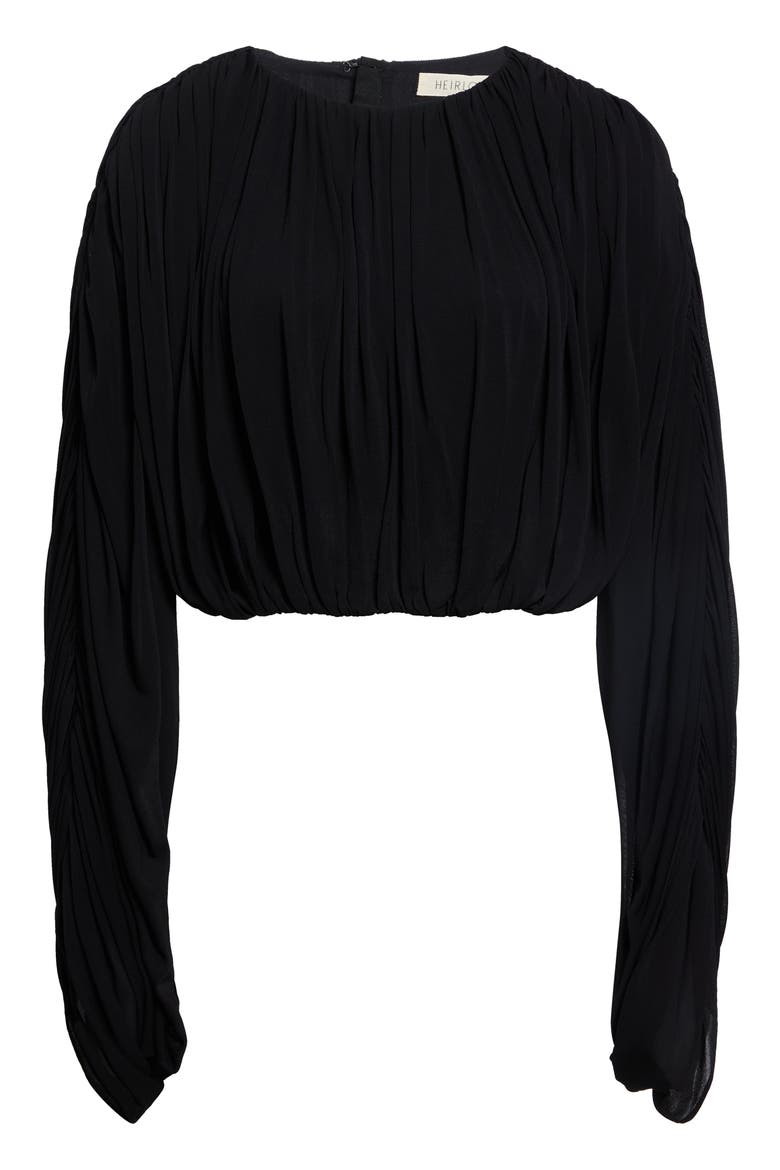 Micka Ruched Jersey Top, Alternate, color, BLACK