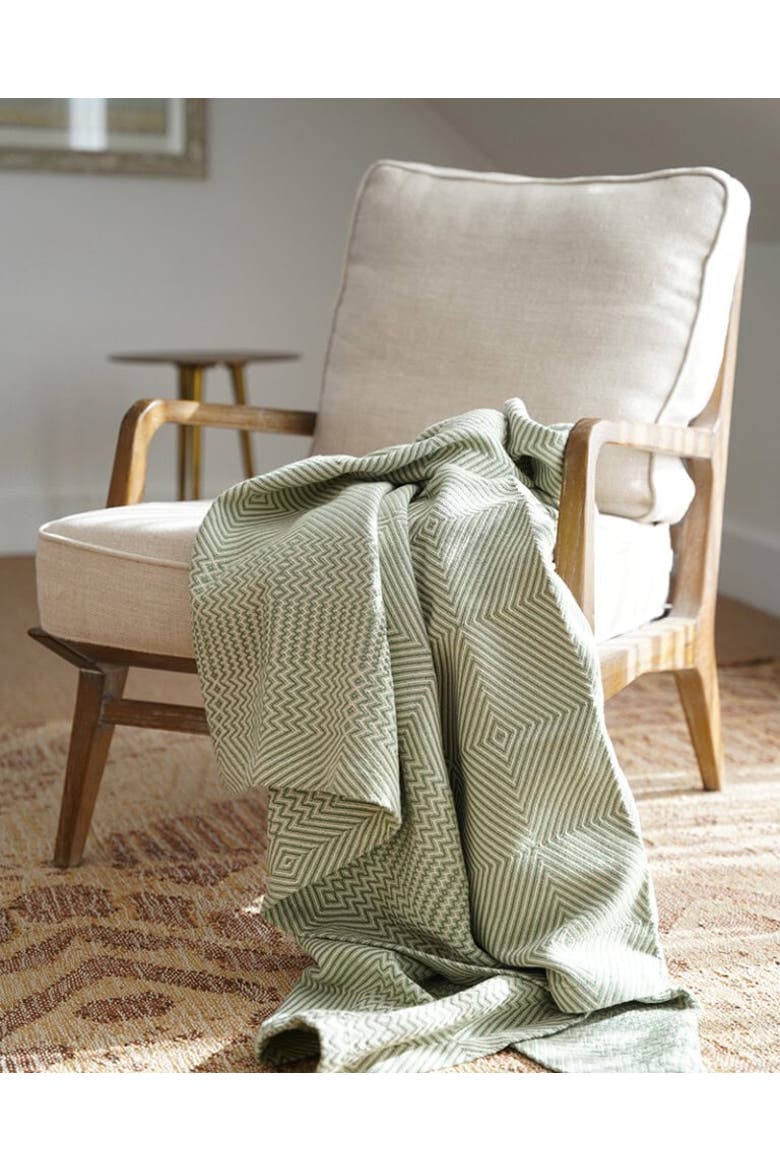 Throw Cotton Whalebone Blanket, Alternate, color, Palm