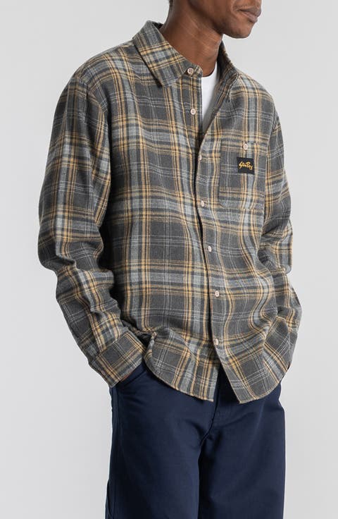 Plaid Flannel Button-Up Shirt