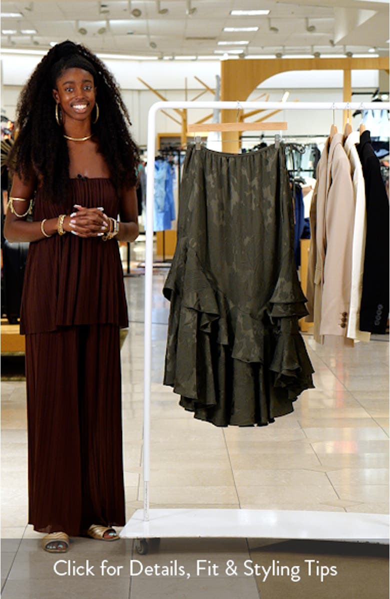 Promenade Jacquard Ruffle Maxi Skirt, sales video thumbnail