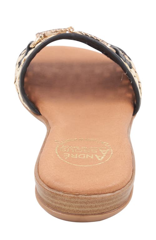 Andre Assous André Assous Niles Crystal Bit Slide Sandal In Black Natural/black