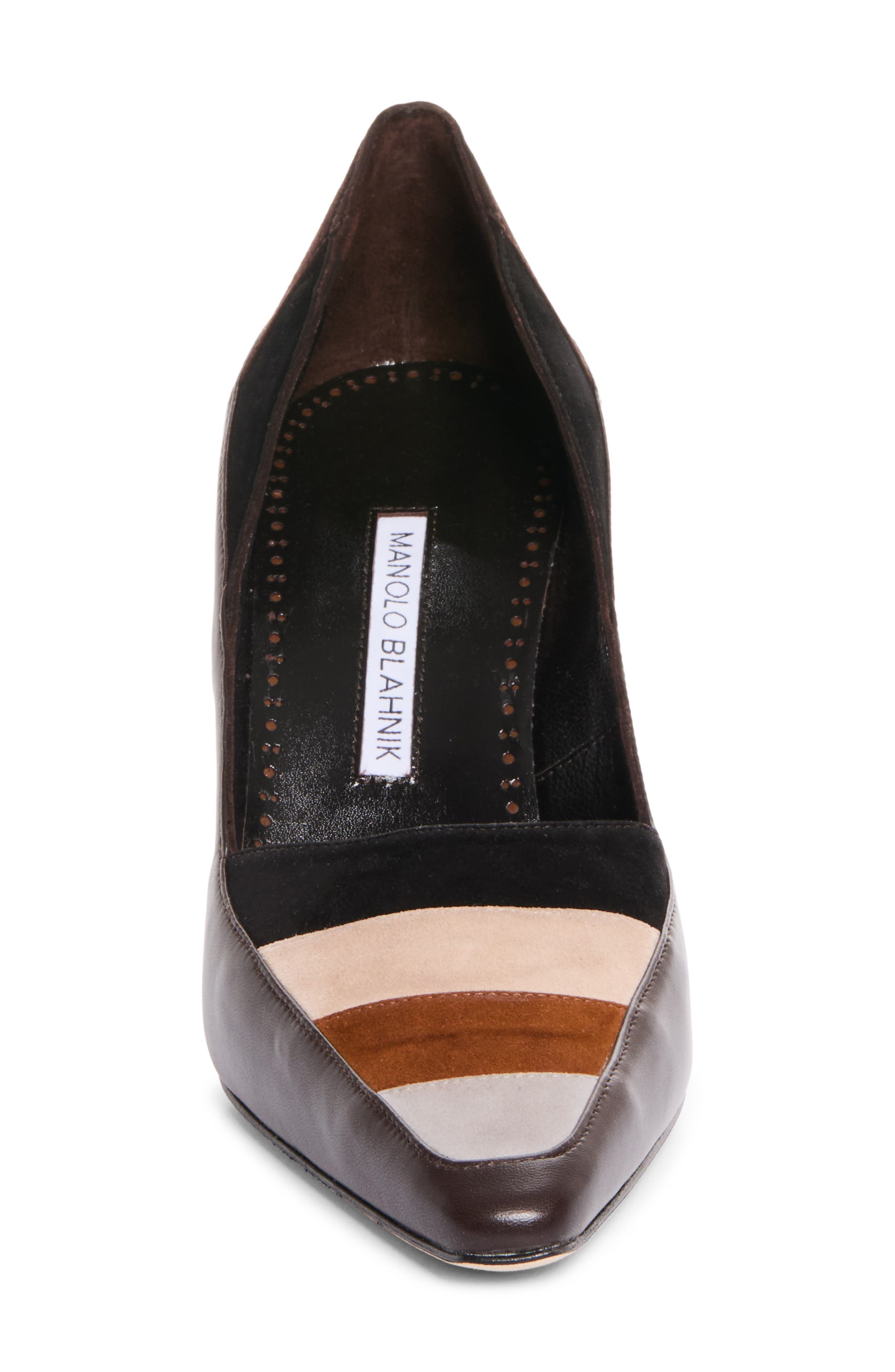 Soria Pointed Toe Pump, Alternate, color, DARK BROWN/ LIGHT GREY MULTI