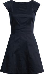 French Connection Cap Sleeve Sateen Fit & Flare Dress