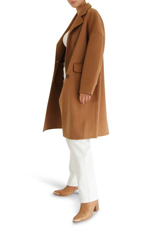 Belle & Bloom Amnesia Oversize Double Breasted Wool Blend Coat In Brown