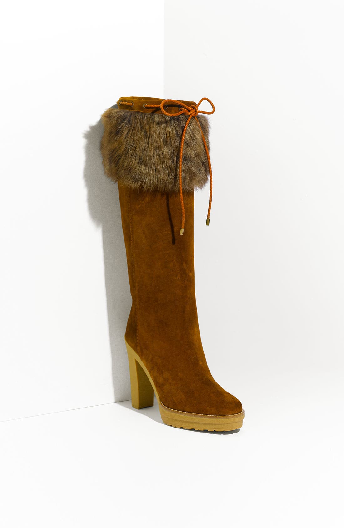 Ralph Lauren 'Trixie' Genuine Shearling Trim Boot, Main, color, SNUFF/ BROWN