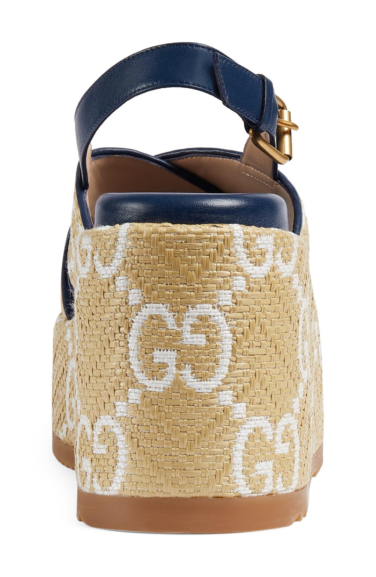 Gucci Angelina GG Logo Platform Wedge Sandal, Alternate, color, 