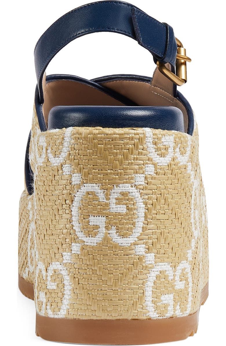 Gucci Angelina GG Logo Platform Wedge Sandal, Alternate, color,