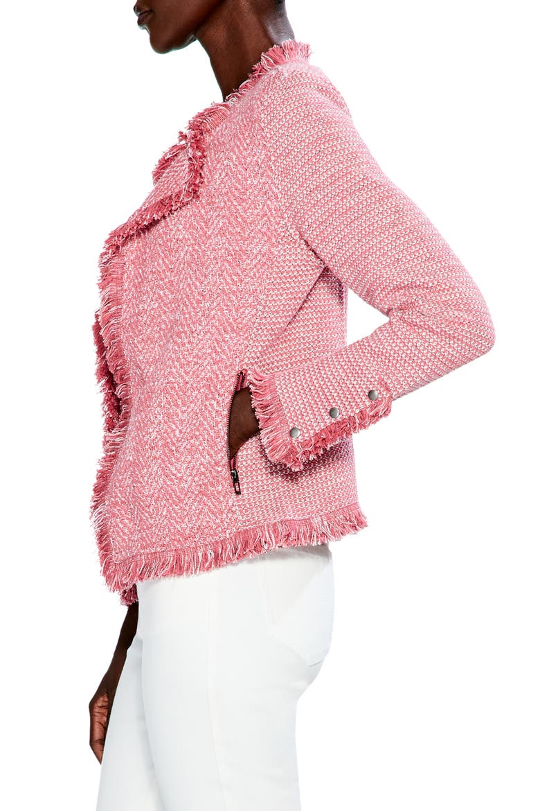 Fringe Mix Knit Jacket, Alternate, color, DUSTY CEDAR