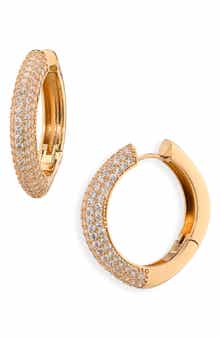 Cubic Zirconia Chunky Hoop Earrings