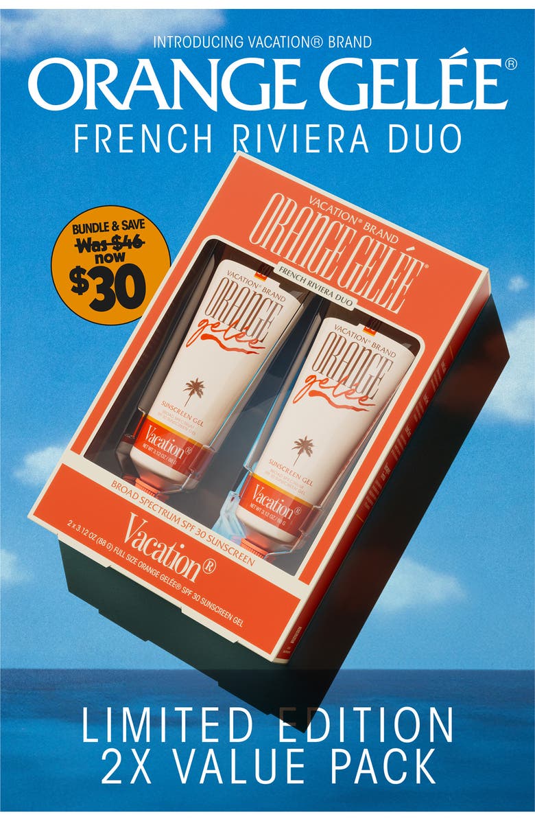 Vacation French Riviera Orange Gelée SPF 30 Sunscreen Gel Duo $46 Value, Alternate, color,