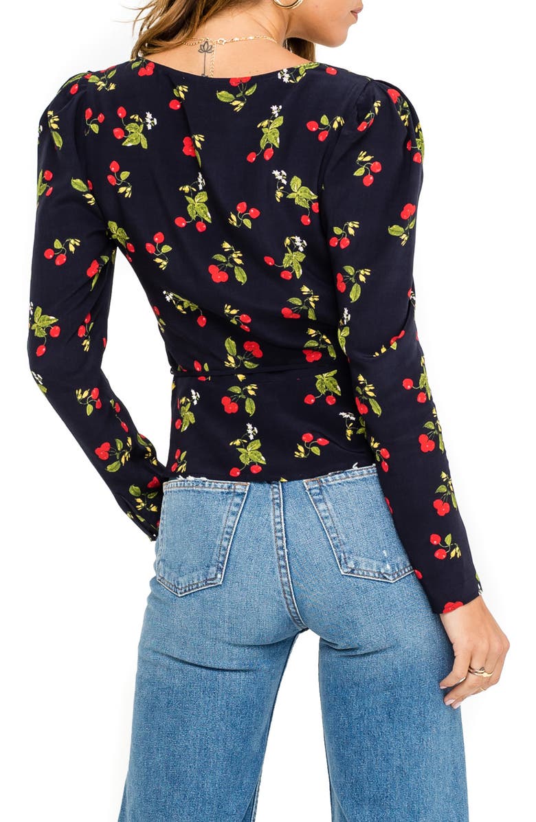 ASTR the Label Sweetheart Wrap Front Top, Alternate, color, 