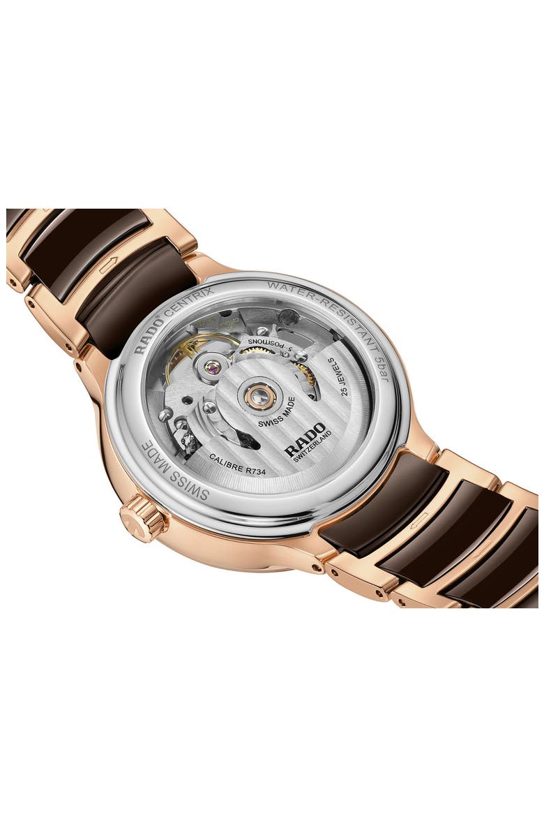 Centrix Open Heart Superjubile Diamond Bracelet Watch, 35mm, Alternate, color, BROWN