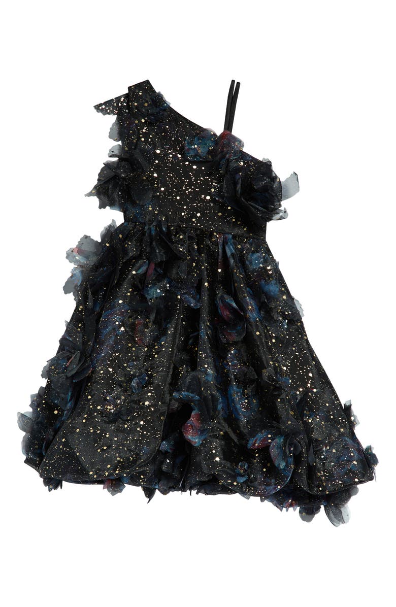 Marchesa Metallic Party Dress, Alternate, color, 