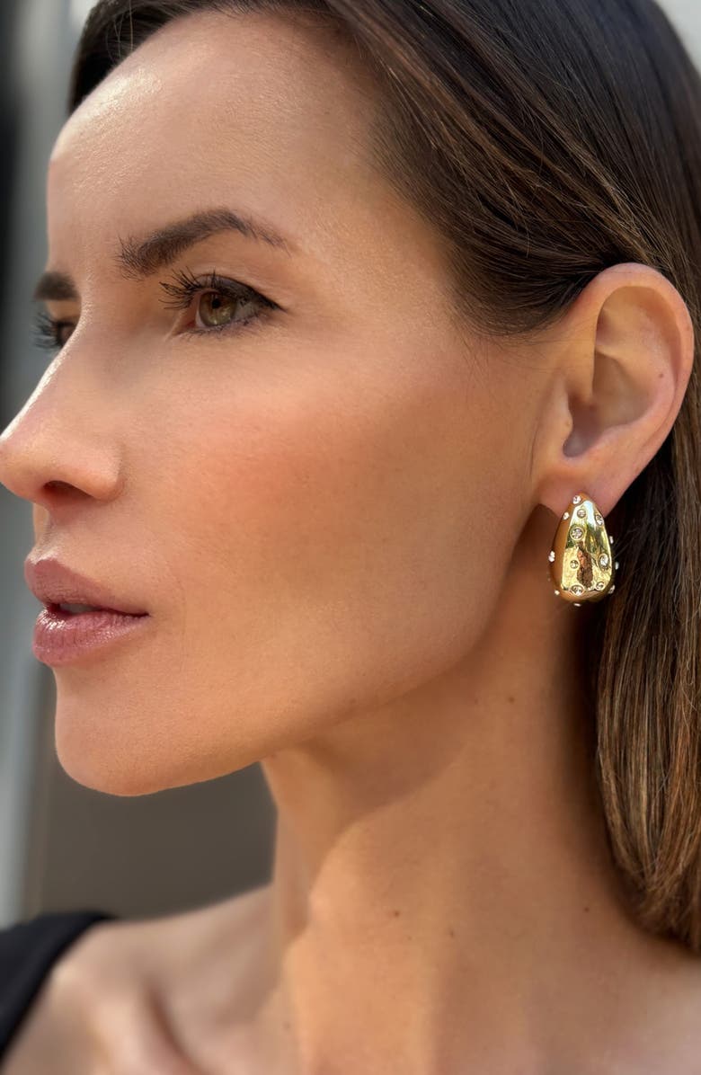 Adornia Clear Crystal Drop Earrings, Alternate, color, Gold