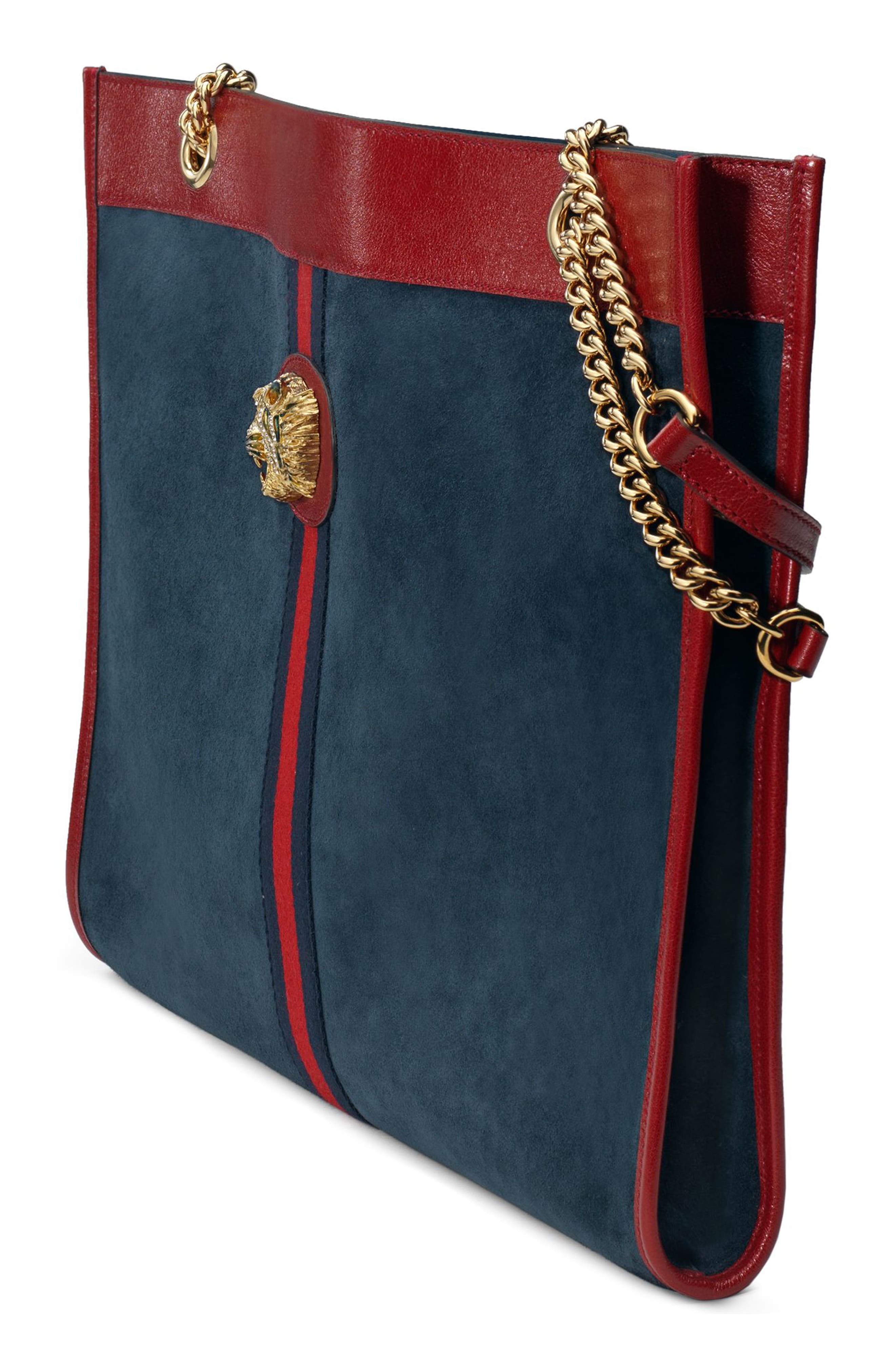 Gucci Large Rajah Suede Tote, Alternate, color, 