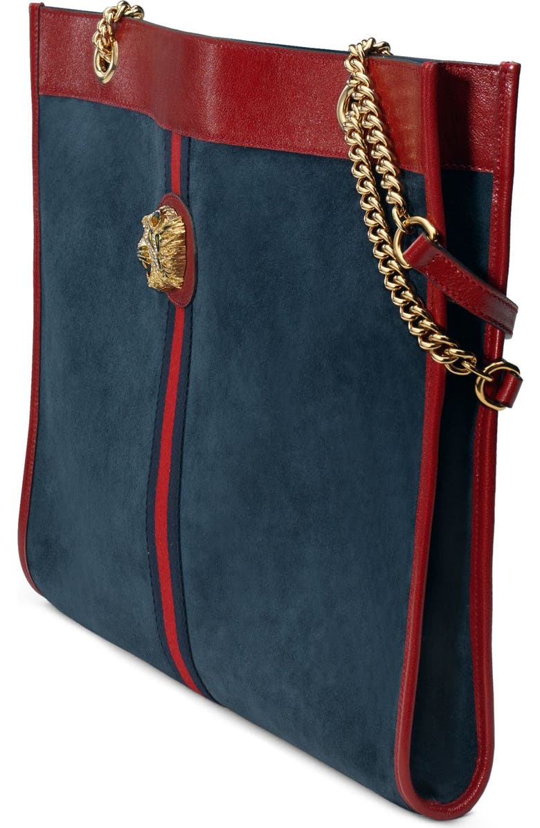 Gucci Large Rajah Suede Tote, Alternate, color,
