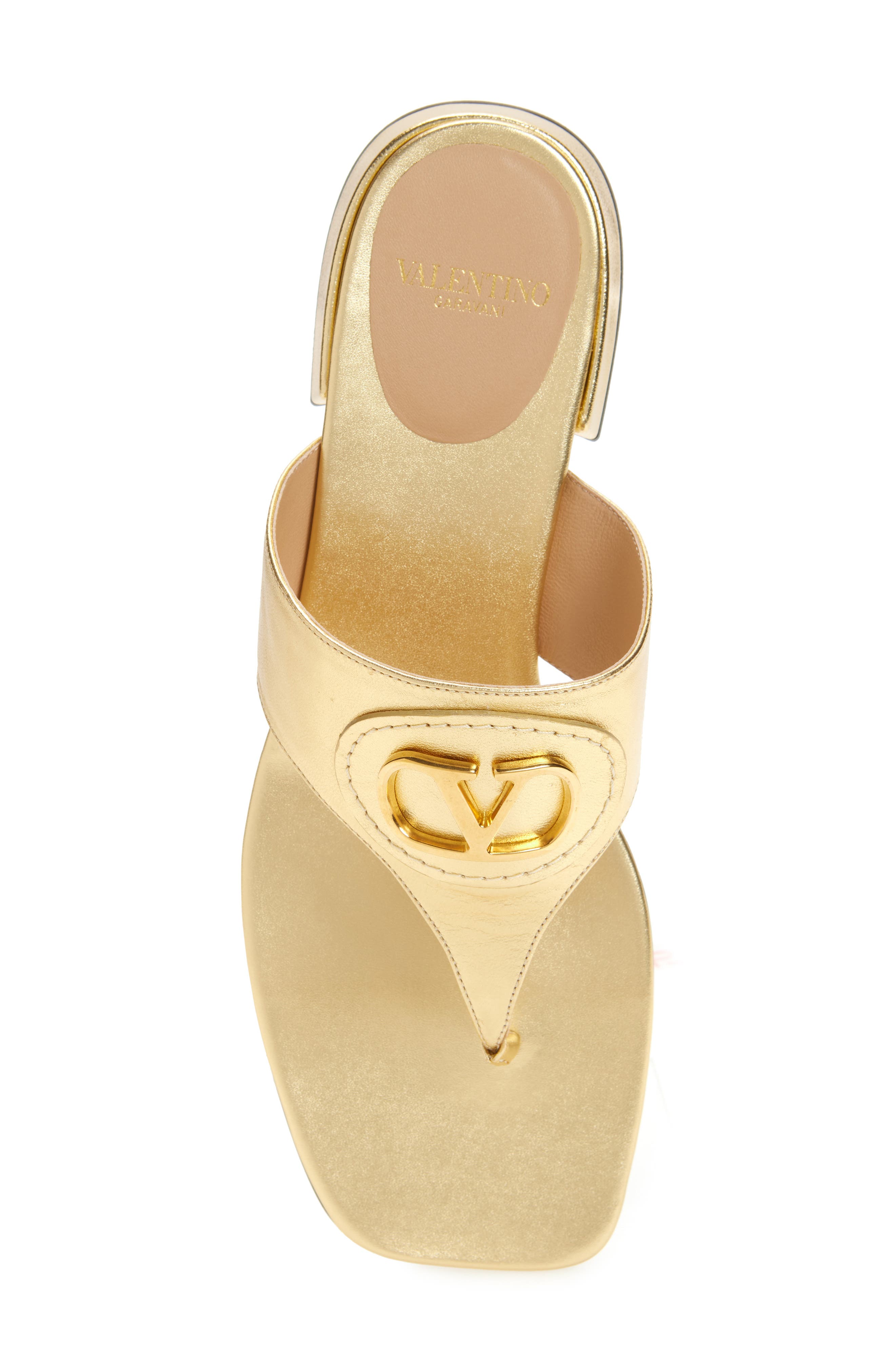 Valentino Garavani VLOGO Sandal, Alternate, color, Antique Brass