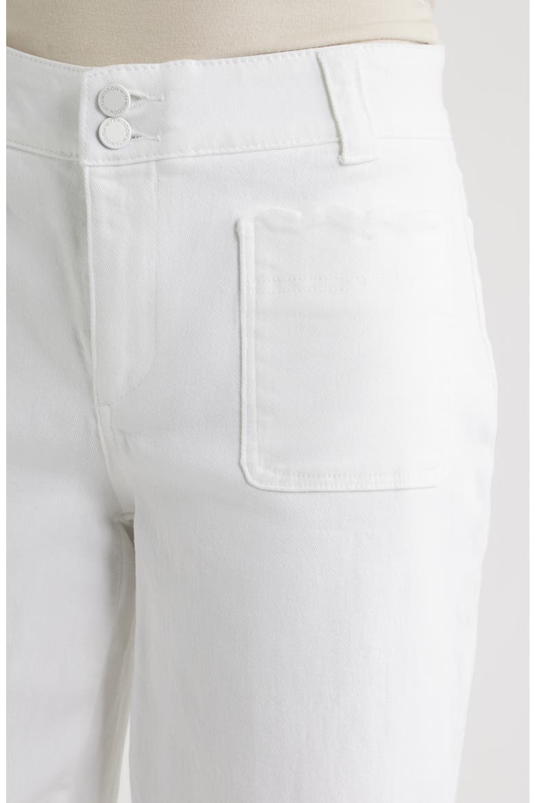 Scallop Patch Pocket High Waist Crop Wide Leg Twill Pants, Alternate, color, OPTIC WHITE