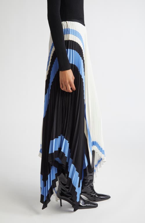 Proenza Schouler Emilia Abstract Print Pleated Asymmetric Skirt In White