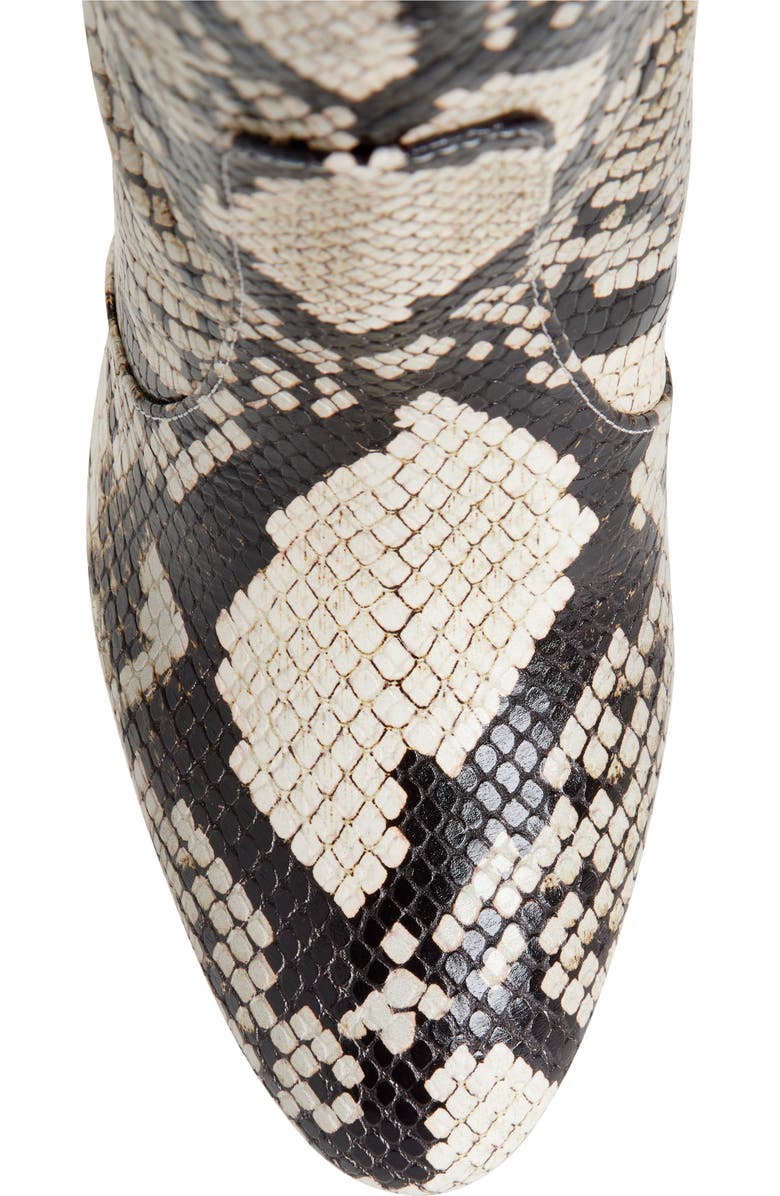 Stuart Weitzman Snakeskin Embossed Slouch Boot, Alternate, color, Cream/ Oat