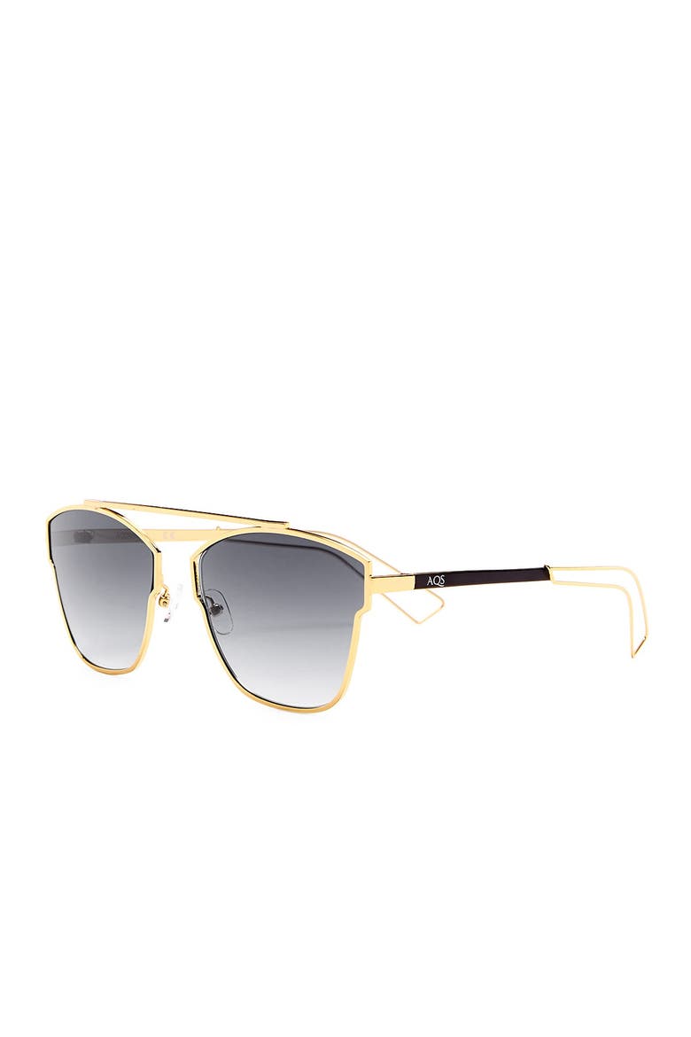 Emery 59mm Geo Sunglasses, Alternate, color, GOLD/BLACK