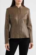 Via Spiga Zip Front Faux Leather Jacket